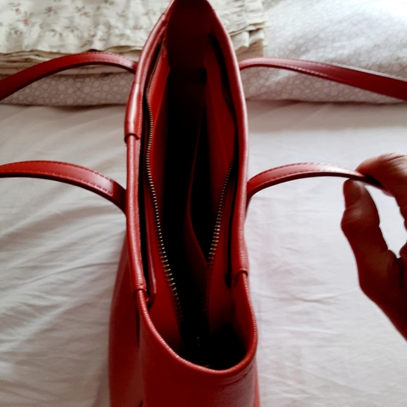 New without tags. Red Anne Klein Georgia Tote. Approx. 12.5" H × 11.75 W. - Picture 2 of 3